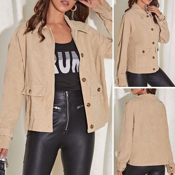 women's jackets autumn corduroy jacket khaki overshirt shirt for women button s/m/ chic solid outwear female clothing ladies winter co, Black;brown
women's jackets autumn corduroy jacket khaki overshirt shirt for women button s/m/ chic solid outwear female clothing ladies winter co, Black;brown