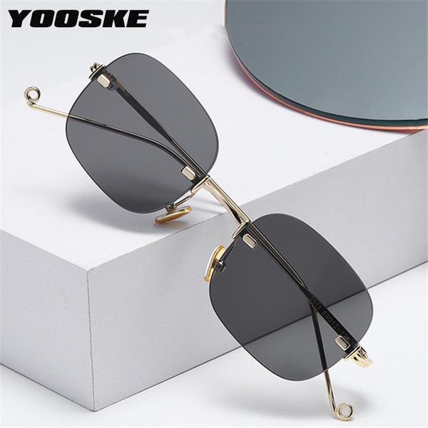 sunglasses yooske metal oval women men personality rimless sun glasses ladies vintage punk small eyewear black shades uv400, White;black
sunglasses yooske metal oval women men personality rimless sun glasses ladies vintage punk small eyewear black shades uv400, White;black