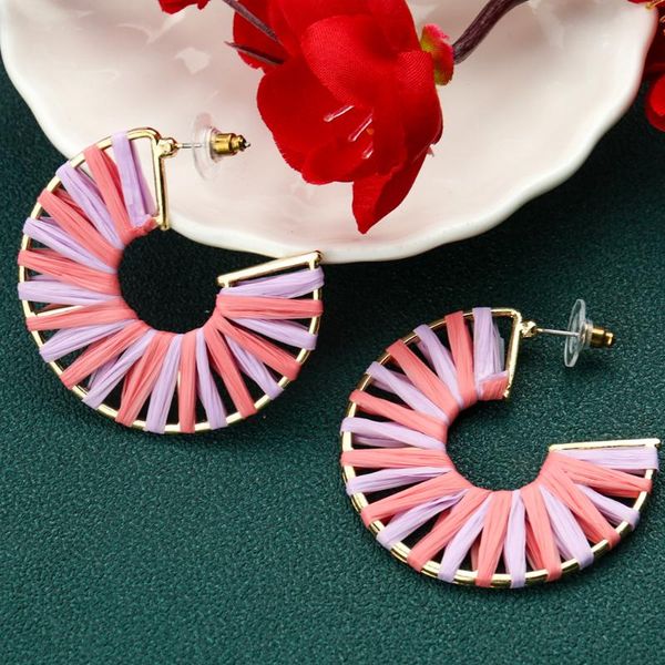 stud raffia woven earrings hollow alloy jewelry segment dyed color female geometric c-shaped accessories gifts, Golden;silver
stud raffia woven earrings hollow alloy jewelry segment dyed color female geometric c-shaped accessories gifts, Golden;silver