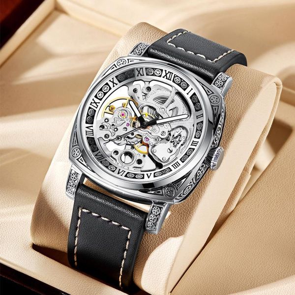 wristwatches kimsdun fashion vintage carved watches men waterproof automatic mechanical man's wristwatch luminous relogio masculino, Slivery;brown
wristwatches kimsdun fashion vintage carved watches men waterproof automatic mechanical man's wristwatch luminous relogio masculino, Slivery;brown