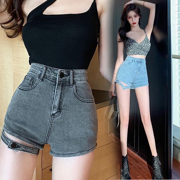 women's jeans shorts high waist folded hem short summer loose distressed denim, Blue
women's jeans shorts high waist folded hem short summer loose distressed denim, Blue