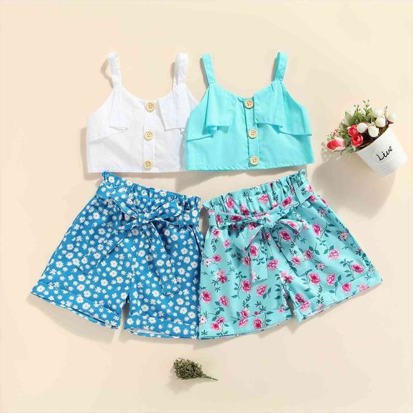 2pcs infant kids girls holiday clothes sets 2 7y sleeveless vest floral printed elastic shorts, White
2pcs infant kids girls holiday clothes sets 2 7y sleeveless vest floral printed elastic shorts, White
