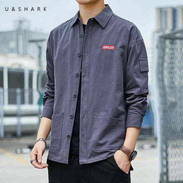 u&shark long sleeve shirts for men fashion spring autumn cotton men blouse streetwear shirt plus size vintage clothes korean 210603, White;black
u&shark long sleeve shirts for men fashion spring autumn cotton men blouse streetwear shirt plus size vintage clothes korean 210603, White;black