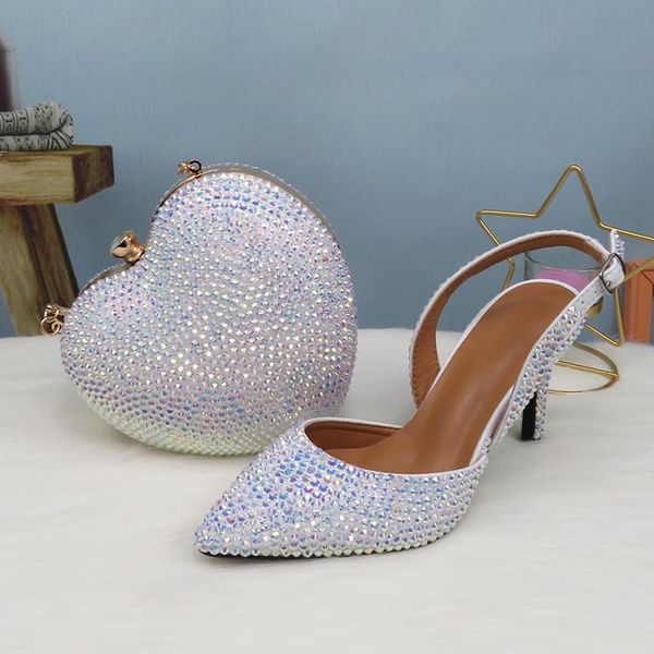 dress shoes 2021 arrival heart white ab bling pointed toe wedding and bag woman high pumps thin heel party slingbacks, Black
dress shoes 2021 arrival heart white ab bling pointed toe wedding and bag woman high pumps thin heel party slingbacks, Black