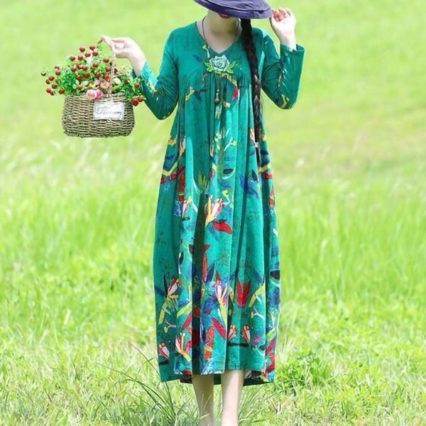2021 new vintage women plus size floral dress long sleeve v neck embroidery tunic cotton ladies clothes casual 6qjd, Black;gray
2021 new vintage women plus size floral dress long sleeve v neck embroidery tunic cotton ladies clothes casual 6qjd, Black;gray