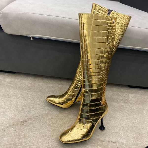 boots women metal decoration knee high stiletto heels long zipper autumn winter ladies shoes leather zapatos de mujer, Black
boots women metal decoration knee high stiletto heels long zipper autumn winter ladies shoes leather zapatos de mujer, Black