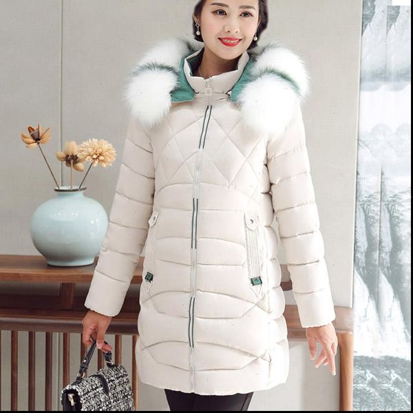 womens winter jacket artificial large fur collar female cotton padded long jacket outerwear winter coat parka, Black
womens winter jacket artificial large fur collar female cotton padded long jacket outerwear winter coat parka, Black