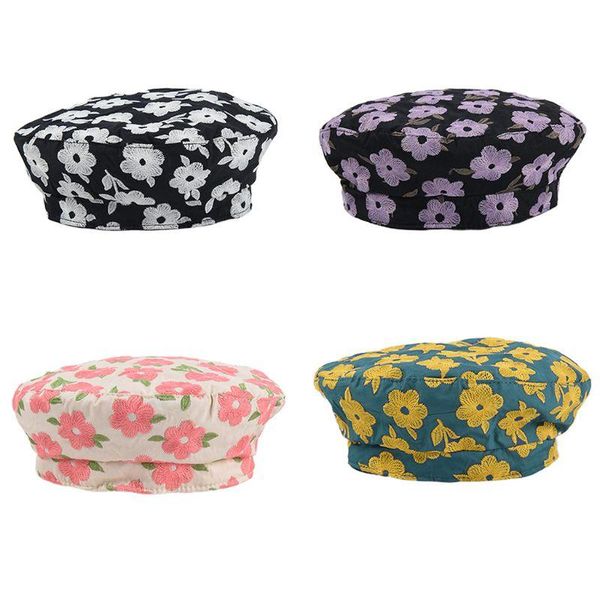 beanies spring summer women berets fashion flower embroidery hat female vintage painter flat
beanies spring summer women berets fashion flower embroidery hat female vintage painter flat