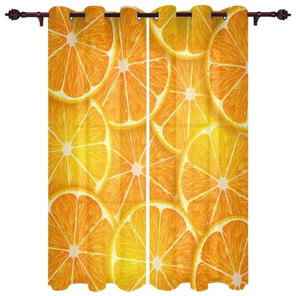 translucent curtains summer orange fruit living room closet kitchen bedroom home decoration exquisite window curtains