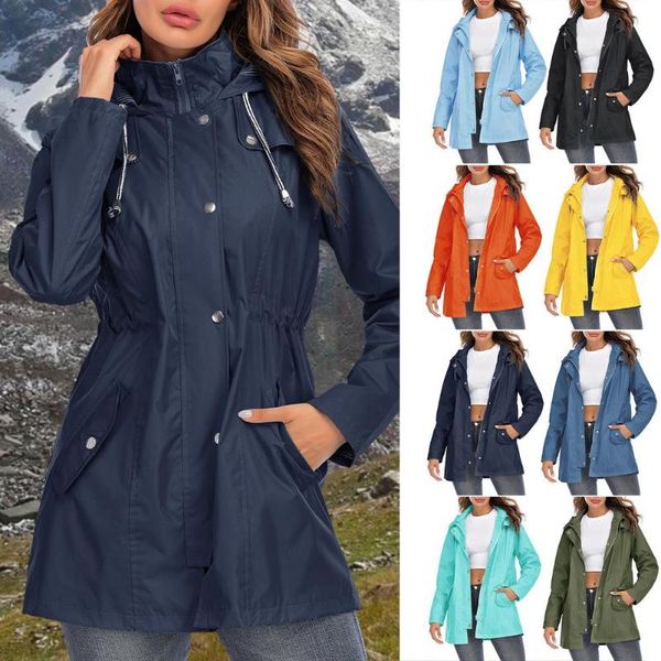 women's jackets women hooded raincoat rainproof zipper long lined windbreaker mid length outdoor windproof waterproof rain jacket breat, Black;brown
women's jackets women hooded raincoat rainproof zipper long lined windbreaker mid length outdoor windproof waterproof rain jacket breat, Black;brown