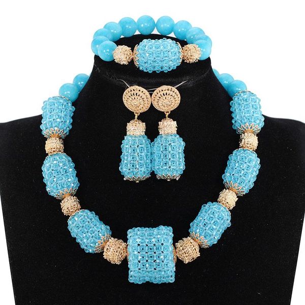 earrings & necklace trendy sky blue nigerian wedding african beads jewelry set crystal bead sets and bracelet more colors jb148, Silver
earrings & necklace trendy sky blue nigerian wedding african beads jewelry set crystal bead sets and bracelet more colors jb148, Silver
