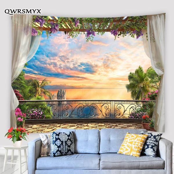 tapestries outside the balcony window scenery tapestry european style wall hanging bedroom dorm decor art adornment
tapestries outside the balcony window scenery tapestry european style wall hanging bedroom dorm decor art adornment