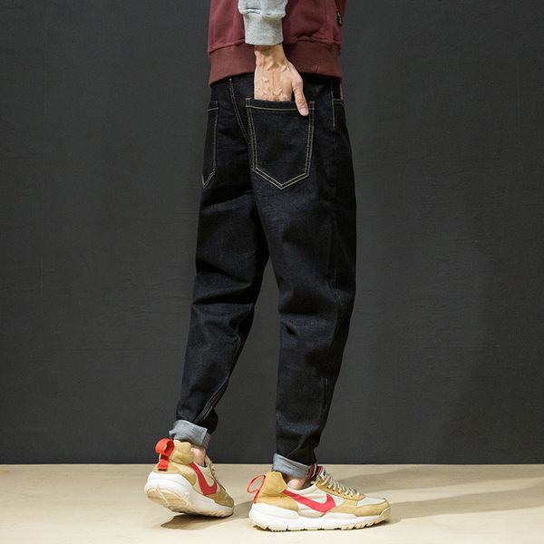 2021 new japanese style fashion men jeans loose casual elastic denim harem pants vintage designer hip hop wide leg velvet warm trousers zq5n, Blue
2021 new japanese style fashion men jeans loose casual elastic denim harem pants vintage designer hip hop wide leg velvet warm trousers zq5n, Blue
