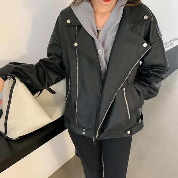 women's leather & faux women pu jackets black spring autumn lady zippers motorcycle biker coats female outerwear jk593
women's leather & faux women pu jackets black spring autumn lady zippers motorcycle biker coats female outerwear jk593