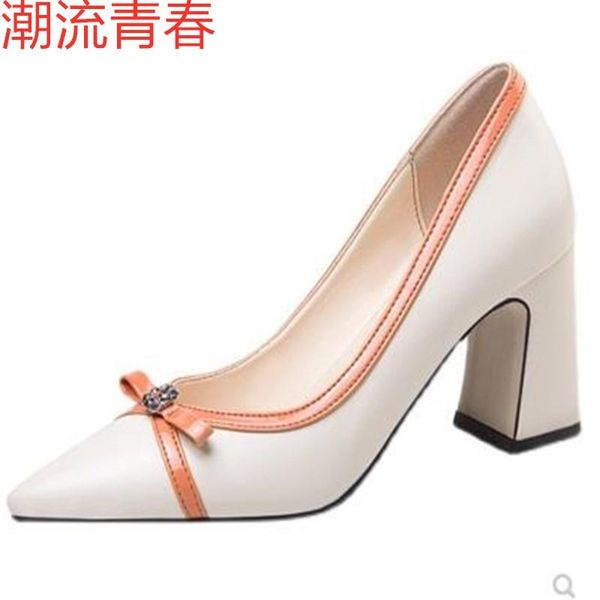 dress shoes spring women's square heel high heels pointed toe pumps single female fashion bowknot size 35-40, Black
dress shoes spring women's square heel high heels pointed toe pumps single female fashion bowknot size 35-40, Black
