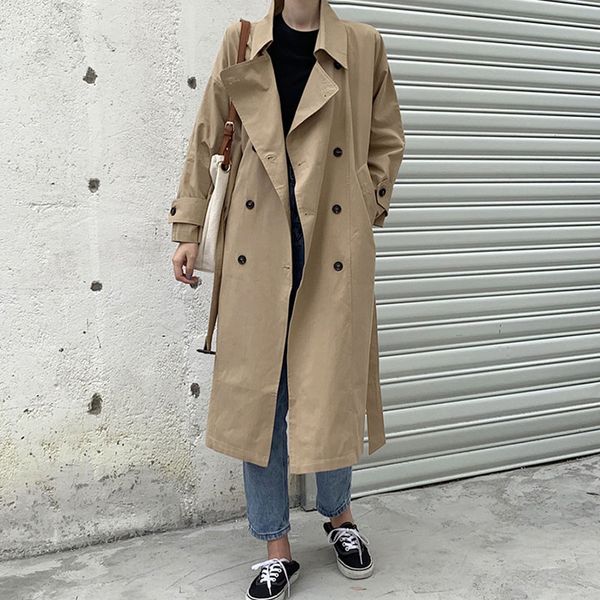 women solid long trench coat double breasted elegant office coat with belt batwing sleeve casual jacket outerwear, Tan;black
women solid long trench coat double breasted elegant office coat with belt batwing sleeve casual jacket outerwear, Tan;black