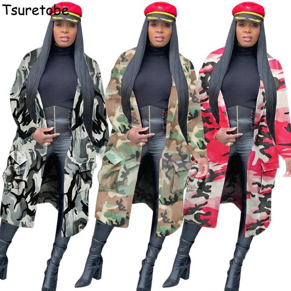 tsuretobe camouflage trench coat for women clothes 2021 long coat women pockets long cardigan fall streetwear outwear female, Tan;black
tsuretobe camouflage trench coat for women clothes 2021 long coat women pockets long cardigan fall streetwear outwear female, Tan;black