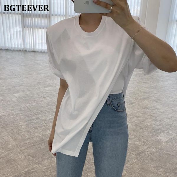 women's t-shirt bgteever chic o-neck irregular side split t-shirts for women summer short sleeve loose female pullovers tees 2021 ladie, White
women's t-shirt bgteever chic o-neck irregular side split t-shirts for women summer short sleeve loose female pullovers tees 2021 ladie, White