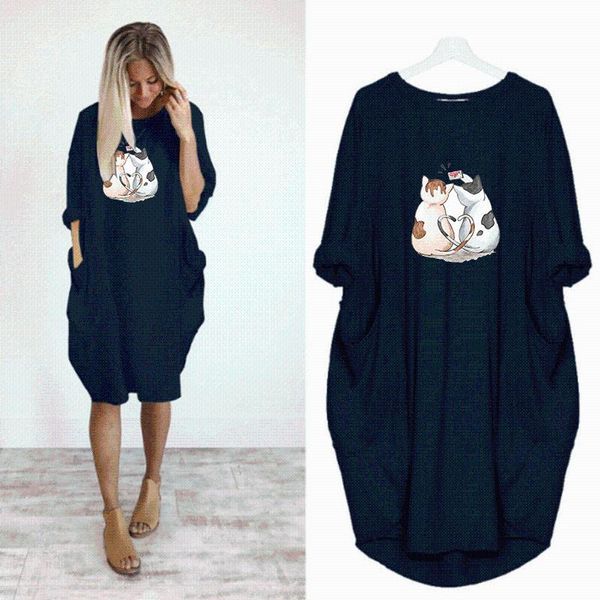 casual dresses women cute cartoon cat print dress pocket loose vintage party autumn girls clothes kawaii womens plus size -5xl, Black;gray
casual dresses women cute cartoon cat print dress pocket loose vintage party autumn girls clothes kawaii womens plus size -5xl, Black;gray