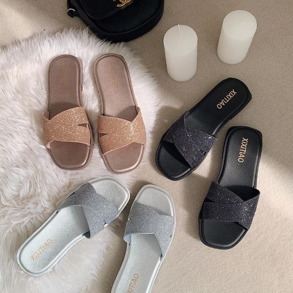slippers summer women slides fashion bling sandals soft soles home beach flip flops shoes woman outside flat, Black
slippers summer women slides fashion bling sandals soft soles home beach flip flops shoes woman outside flat, Black