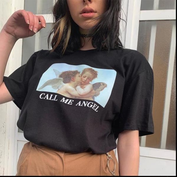 call my angel summer women vintage short sleeve cartoon letters harajuku short sleeve large size s 2xl casual shirt, White
call my angel summer women vintage short sleeve cartoon letters harajuku short sleeve large size s 2xl casual shirt, White