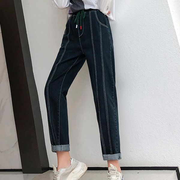 women's jeans women black plus-size harem boyfriends mom denim pants fashion streetwear vintage high waist full-length cowboy trousers, Blue
women's jeans women black plus-size harem boyfriends mom denim pants fashion streetwear vintage high waist full-length cowboy trousers, Blue