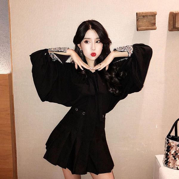women's blouses & shirts blouse women shirt spring clothing loose sequined sleeve bow blusas mujer de moda, White
women's blouses & shirts blouse women shirt spring clothing loose sequined sleeve bow blusas mujer de moda, White