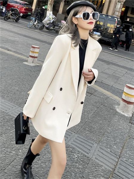 women's suits & blazers 2021 spring autumn women fashion office wear double breasted blazer coat long sleeve female outerwear chic aq0, White;black
women's suits & blazers 2021 spring autumn women fashion office wear double breasted blazer coat long sleeve female outerwear chic aq0, White;black