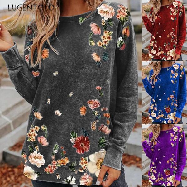 women's t-shirt lugentolo women print casual spring autumn female loose set head round collar long-sleeve large size t-shirts, White
women's t-shirt lugentolo women print casual spring autumn female loose set head round collar long-sleeve large size t-shirts, White