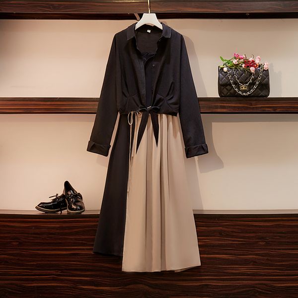 Plus Size Elegant Autumn Female Suit Top Black Shirt and Girdle of Two Set 2021 Smart Dress Falling Clothes M52p, Black;gray
Plus Size Elegant Autumn Female Suit Top Black Shirt and Girdle of Two Set 2021 Smart Dress Falling Clothes M52p, Black;gray