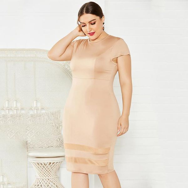 plus size dresses wohuadi summer solid bodycon dress women's clothing high elastic patchwork mesh female streetwear xl-5xl, Black
plus size dresses wohuadi summer solid bodycon dress women's clothing high elastic patchwork mesh female streetwear xl-5xl, Black