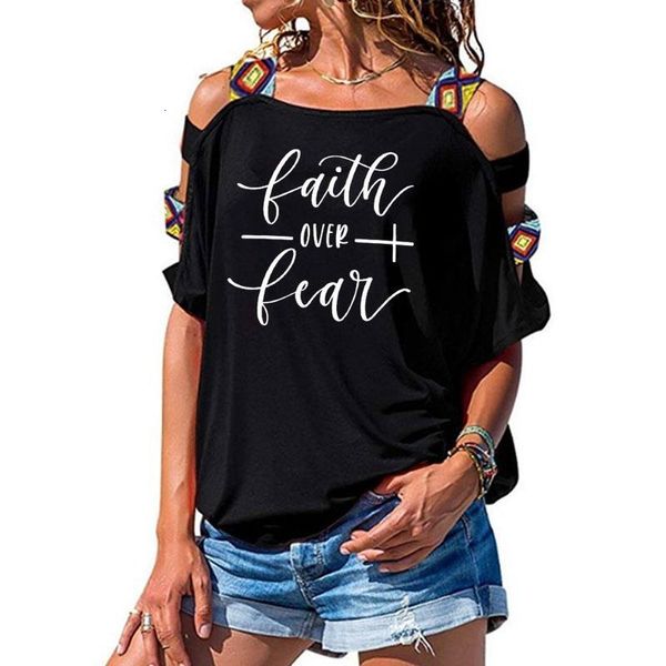 faith over fear t-shirt women fashion inspired religious christian church tees casual summer hollow out shoulder tshirt, White
faith over fear t-shirt women fashion inspired religious christian church tees casual summer hollow out shoulder tshirt, White