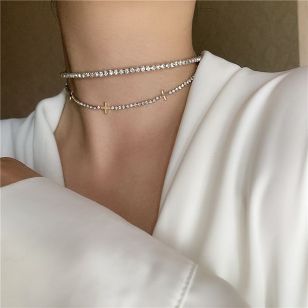 hbp fashion ins korean japanese simple and versatile diamond inlaid cross splicing cool style clavicle necklace choker, Silver
hbp fashion ins korean japanese simple and versatile diamond inlaid cross splicing cool style clavicle necklace choker, Silver