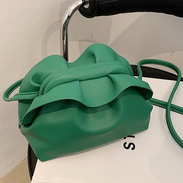 evening bags simple pleated design lady shoulder bag 2021 summer fashion crossbody cloud