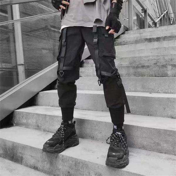 men's pants fashion brand streamer overalls foot binding functional nine point hip hop paratrooper casual pant, Black
men's pants fashion brand streamer overalls foot binding functional nine point hip hop paratrooper casual pant, Black