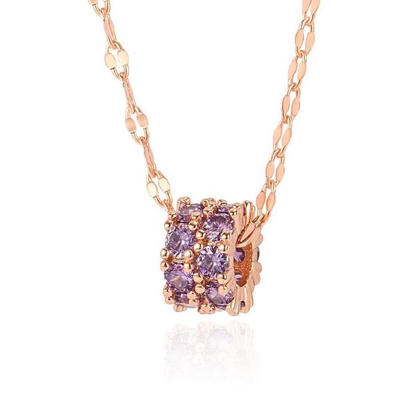 pendant necklaces temperament female rose gold necklace lovely purple drill zircon waist clavicle chain jewelry manufacturers, Silver
pendant necklaces temperament female rose gold necklace lovely purple drill zircon waist clavicle chain jewelry manufacturers, Silver