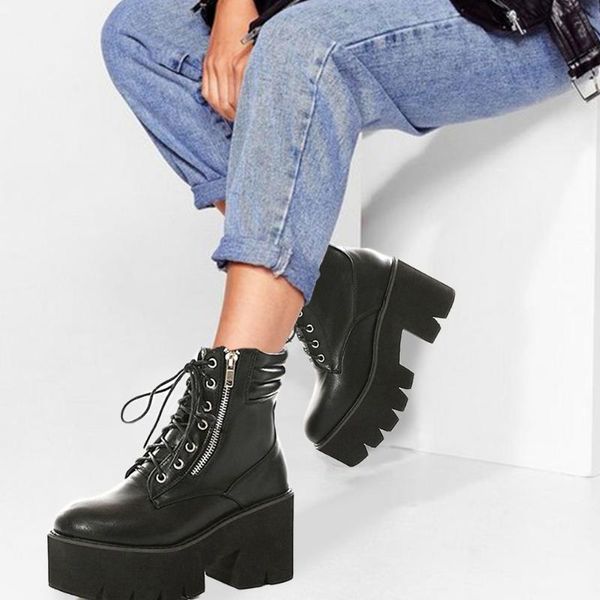 boots brand sale high heels big size 42 square heeled platform shoelaces zipper ankle women shoes leisure cool female booties, Black
boots brand sale high heels big size 42 square heeled platform shoelaces zipper ankle women shoes leisure cool female booties, Black