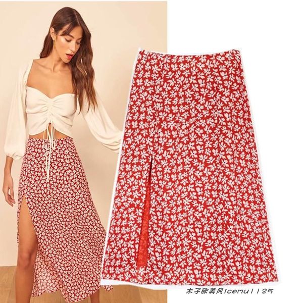 skirts 2021 summer style european and american high waist side slit small daisy floral skirt long women, Black
skirts 2021 summer style european and american high waist side slit small daisy floral skirt long women, Black