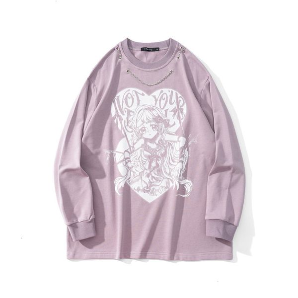 new products in autumn and winter: dark two dimensional metal chain decorative sweater cartoon girl printed long sleeve t-shirt for men qu, Black
new products in autumn and winter: dark two dimensional metal chain decorative sweater cartoon girl printed long sleeve t-shirt for men qu, Black