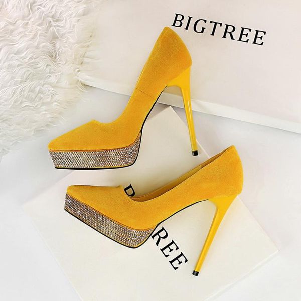 dress shoes 2021 women stripper extreme 12cm high heels suede luxury platform pumps lady scarpins yellow red crystal fetish, Black 
dress shoes 2021 women stripper extreme 12cm high heels suede luxury platform pumps lady scarpins yellow red crystal fetish, Black