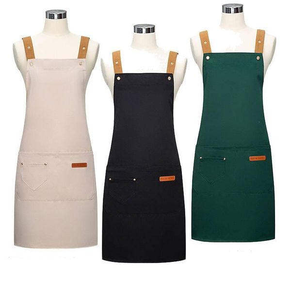 aprons fashion work apron for men canvas black bib adjustable cooking kitchen woman with tool pockets
aprons fashion work apron for men canvas black bib adjustable cooking kitchen woman with tool pockets