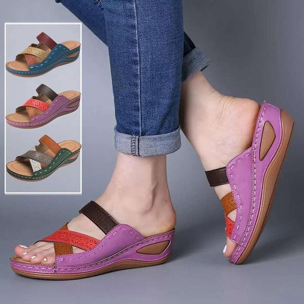 slippers women sandals cut out wedge platform shoes fashion ethnic flat female outdoor sandalias muje, Black
slippers women sandals cut out wedge platform shoes fashion ethnic flat female outdoor sandalias muje, Black