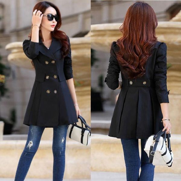 women's trench coats 2021 spring and autumn fashion ladies temperament long windbreaker jacket, Tan;black
women's trench coats 2021 spring and autumn fashion ladies temperament long windbreaker jacket, Tan;black