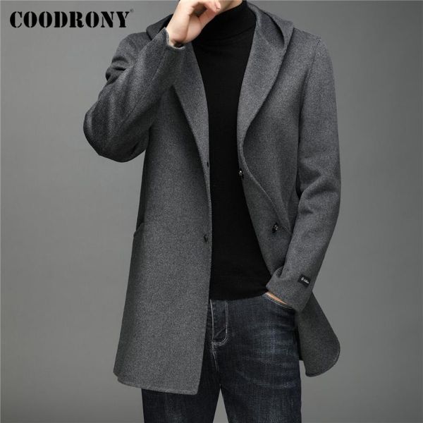 men's wool & blends coodrony brand winter jacket thick warm coat men clothing arrival trench fashion casual hooded long overcoat male c, Black
men's wool & blends coodrony brand winter jacket thick warm coat men clothing arrival trench fashion casual hooded long overcoat male c, Black