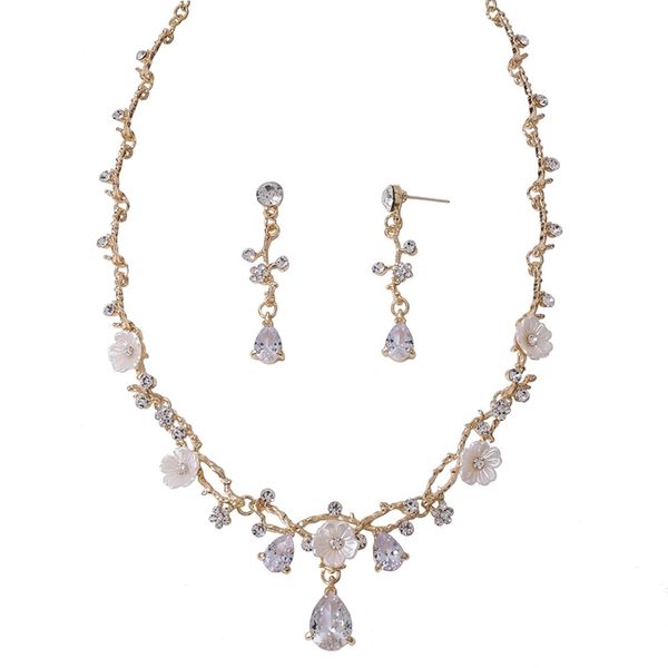 c1011 korean new necklace flower rhinestone alloy set with zircon bride necklace earring set, Black
c1011 korean new necklace flower rhinestone alloy set with zircon bride necklace earring set, Black