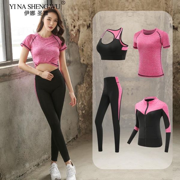 quick dry women sportswear 4pcs set fitness gym yoga pants clothing sets coat+bra+t shirt+leggings 2021 workout running training, White;red
quick dry women sportswear 4pcs set fitness gym yoga pants clothing sets coat+bra+t shirt+leggings 2021 workout running training, White;red