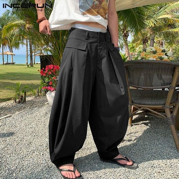 men's pants stylish incerun 2021 mens casual trousers korean style fashionable male loose-fitting wide-footed bloomers drape s-5xl, Black
men's pants stylish incerun 2021 mens casual trousers korean style fashionable male loose-fitting wide-footed bloomers drape s-5xl, Black