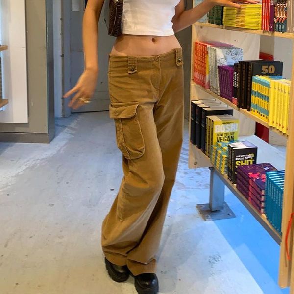 women's pants & capris y2k fairy grunge corduroy brown low waisted baggy pockets cargo 90s outfits vintage streetwear woman long trouse, Black;white
women's pants & capris y2k fairy grunge corduroy brown low waisted baggy pockets cargo 90s outfits vintage streetwear woman long trouse, Black;white