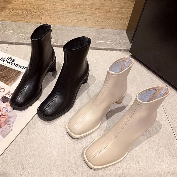 boots 2021 women fashion casual round toe block high heels ankle booties lady designer 6.5cm botas shoes, Black
boots 2021 women fashion casual round toe block high heels ankle booties lady designer 6.5cm botas shoes, Black