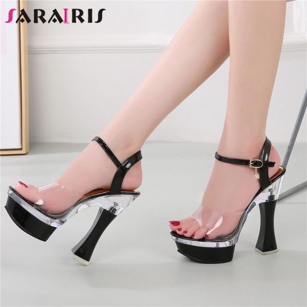 dress shoes sarairis lady round toe platform transparent pvc sandals women party prom clubwear high heels woman, Black
dress shoes sarairis lady round toe platform transparent pvc sandals women party prom clubwear high heels woman, Black